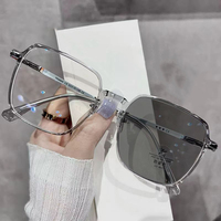 Nouvelles Lunettes de Mode Photochromiques et Anti-Lumière Bleue, Monture Classique Optique, Verres de Luxe à Changement de Couleur, Lunettes de Soleil