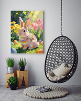 Lapin de Pâques Printanier Moderne, 24 Couleurs, Peinture par Numéros DIY avec Peinture Acrylique Arida Écologique, Toile Décorative pour la Maison