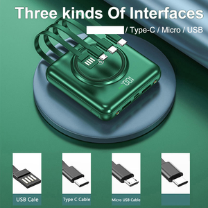 Xách tay ngân hàng điện không dây sạc nhanh được xây dựng trong cáp 10000mAh 20000mAh nhanh sạc mỏng từ không dây mini ngân hàng điện - Product Image 5