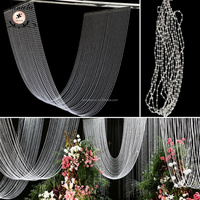 ANNIELU Rideau de perles en acrylique transparent en forme de U pour décoration de plafond de mariage