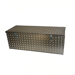 TTAKE Chequered Aluminum Trunk Tool <b>Box</b> 48x20x16 Inch Heavy Duty <b>Storage</b> For Trucks And Cars - Product Image 2