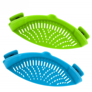 Food Grade Silicone Strain Clip-On Strainer Dishwasher Safe <b>Colander</b> Adjustable Fits All Cooking Pots and Bowls <b>Colander</b> - Product Image 3