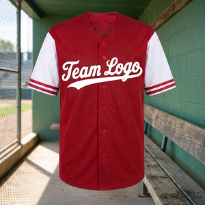Camiseta de Béisbol Ligera de Alto Rendimiento, Cierre Completo con Botones, 100% Poliéster Malla, Corte Automatizado, Manga Raglán, Traje de Entrenamiento para Equipo - Product Image 1