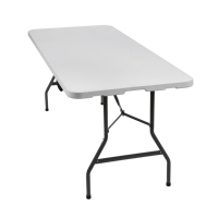 Mobilier d'extérieur robuste en vente chaude Salle à manger Restaurant Banquet Fête de mariage Randonnée Pique-nique Table pliante en plastique blanc