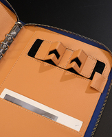 Porte-documents moderne en cuir PU avec logo personnalisé, fermeture éclair, organiseur, porte-stylo, porte-cartes, classeur pour carnet, portable, cadeaux promotionnels de bienvenue