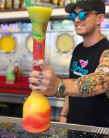 Gobelets à boisson Yardas Para de 16 oz/24 oz/32 oz à col long pour slush, daiquiri, en plastique, avec paille