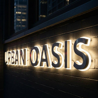 Enseignes lumineuses LED en gros pour usine, lettres métalliques rétroéclairées, enseignes rétroéclairées, publicité extérieure, logo d'entreprise