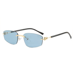 <b>Rimless</b> Rectangle <b>Sunglasses</b> UV400 Unisex Sun Protection Adult Fashion Style - Product Image 4