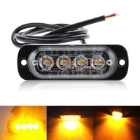 Feux de position latéraux de voiture ultra-minces à 4 LED pour camions Lampe flash stroboscopique Lampe d'avertissement d'urgence clignotante à LED