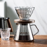 Ensemble de cafetière en verre avec filtre, pour café infusé à la main, ustensiles de café, pot filtrant domestique, séparateur thé-eau, design moderne