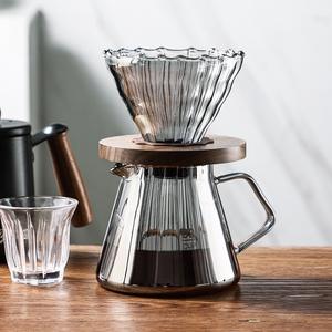 Ensemble <span class=keywords><strong>de</strong></span> cafetière en verre avec filtre, pour café infusé à la main, ustensiles <span class=keywords><strong>de</strong></span> café, pot filtrant domestique, séparateur thé-eau, design moderne - Product Image 2
