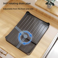 Égouttoir de cuisine multifonctionnel en métal à double niveau, pliable, antirouille, pour comptoir, avec support pour bols et baguettes