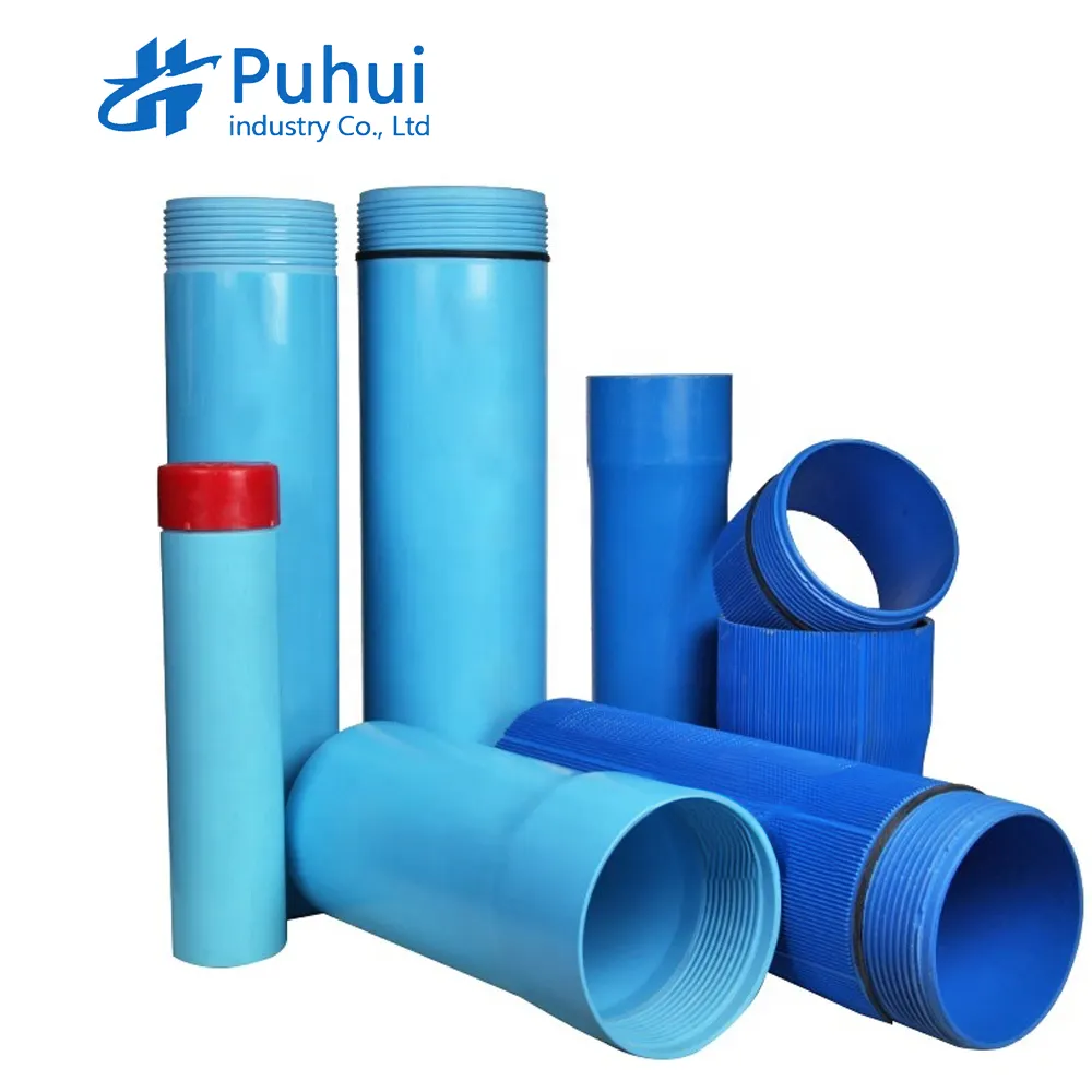 Alimentation en eau Puits en plastique PVC Tubes d'eau Tubes de forage blancs Tubes de cuvelage en pvc