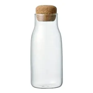 Food Grade Popular Cereal Sugar Storage Container With Airtight Cork Lid Kitchen Glass Jar