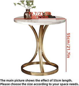 라이트 럭셔리 소결 스톤 사이드 테이블 현대 디자인 홈 가구 컨버터블 메탈 코너 나이트 스탠드/커피 테이블 세트 - Product Image 2