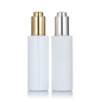 Flacon compte-gouttes en verre vide mat à épaulement plat, 20ml, 30ml, 50ml, 100ml, pour cosmétiques, visage, yeux, cheveux et huiles essentielles