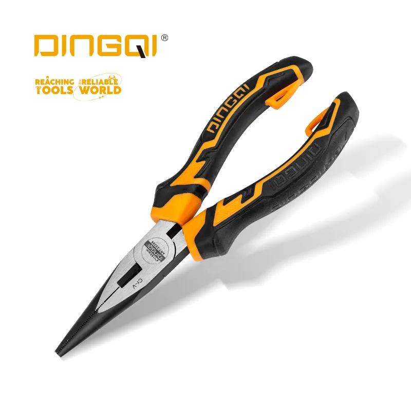 DingQi新デザイン多機能ツール6インチ炭素鋼ロングノーズプライヤーTprハンドル付き