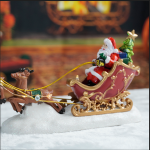 Traîneau <span class=keywords><strong>du</strong></span> Père Noël avec <span class=keywords><strong>rennes</strong></span> - Décoration de village de Noël Winter Lane - Décoration de Noël - Product Image 6