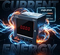 EASTSONG ES96-I 96x96mm Ampèremètre numérique monophasé CA 5A LED rouge RS485 Modbus RTU Classe 0.5 IP65 Haute Température 0.2%