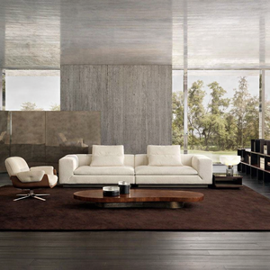 Juego <span class=keywords><strong>de</strong></span> <span class=keywords><strong>Sofás</strong></span> Riley <span class=keywords><strong>de</strong></span> Lujo Moderno, Diseño Italiano Minimalista, Espuma <span class=keywords><strong>de</strong></span> Alta Densidad, Tapizado en Cuero y Tela, Sofá en Forma <span class=keywords><strong>de</strong></span> L para Sala <span class=keywords><strong>de</strong></span> Estar <span class=keywords><strong>de</strong></span> Villa - Product Image 2