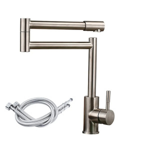 Grifo de cocina moderno de acero inoxidable 304, monomando, montado en el encimera, giratorio 360 grados, universal para fregadero de verduras y lavavajillas - Product Image 2