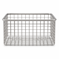 Panier suspendu pliable en fil d'acier inoxydable avec crochets en U pour rail de rangement, étanche, multifonctionnel, pour le stockage alimentaire en cuisine