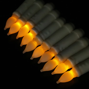 Vela de cabeza de bombilla de cera corta LED, vela cónica sin llama intermitente, decoración electrónica de vacaciones, luz decorativa para fiesta de boda - Product Image 1