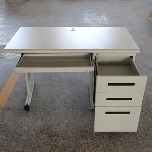 Table de bureau mesure mobilier de bureau commercial 3 tiroirs avec 1 porte métal acier bureau Table Design - Product Image 4