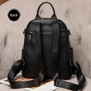 AndoBag Zipper <b>Backpacks</b> for Women Genuine Cow Leather Fashion <b>Large</b> Capacity Shoulder Bag Ladies Handbag 8539 - Product Image 4