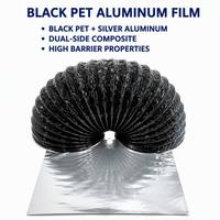 Zwarte PET aluminiumfolie rol, dubbelzijdig composiet, hoge barrière eigenschappen, zilver metallic achterzijde, verpakkingslaminatie, op maat gemaakte OEM