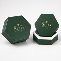 Emballage luxueux hexagonal avec couvercle et base pour bagues, bougies, accessoires, boîte à bijoux en papier personnalisée