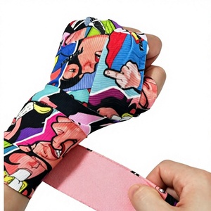 Bandages de boxe imprimés de dessins animés colorés, haute élasticité, équipement de protection pour l'entraînement toutes saisons - Product Image 2