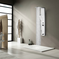 Panneau de douche mural pas cher en acier inoxydable 304, 4 fonctions avec jet de massage