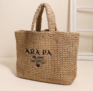 Sac cabas en paille style bohème, fermeture ouverte, écologique, en coton, pour l'été et la plage, sac à main pour femme, motif à pois, doublure en polyester, bouton - Product Image 5