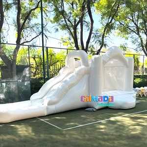 4 em 1 branco inflável Bounce House com Slide e Ball Pit Branco inflável Bounce Castel Jumping com Slide Combo - Product Image 1