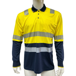 Camisa de Trabajo Tipo <span class=keywords><strong>Polo</strong></span> de Manga Larga - Uniforme de Seguridad Transpirable de <span class=keywords><strong>Alta</strong></span> <span class=keywords><strong>Visibilidad</strong></span> para Construcción, Almacén y Trabajo al Aire Libre - Product Image 1