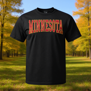 T-shirt classica Minnesota Throwback nera, taglia unisex per adulti - Product Image 3