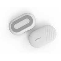EraClean Mini Nettoyeur de lentilles de contact à ultrasons avec minuterie automatique de 2 minutes, rechargeable par USB, étui de nettoyage portable avec miroir