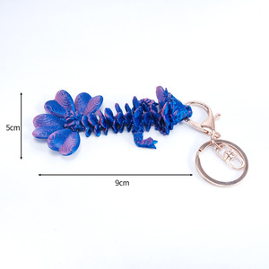 Ornement de bureau créatif en impression 3D, modèle de dragon trèfle mignon, porte-clés drôle et mignon de dragon rose, breloque de sac pour filles, jouets pour enfants - Product Image 2