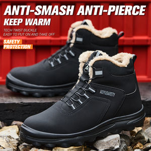 Botas <span class=keywords><strong>de</strong></span> Trabajo <span class=keywords><strong>de</strong></span> Seguridad <span class=keywords><strong>de</strong></span> Invierno con Punta <span class=keywords><strong>de</strong></span> Acero 2025, Unisex, Lona, Gamuza, Forro <span class=keywords><strong>de</strong></span> Piel, Impermeables, Antideslizantes, Suelas Suaves - Product Image 1