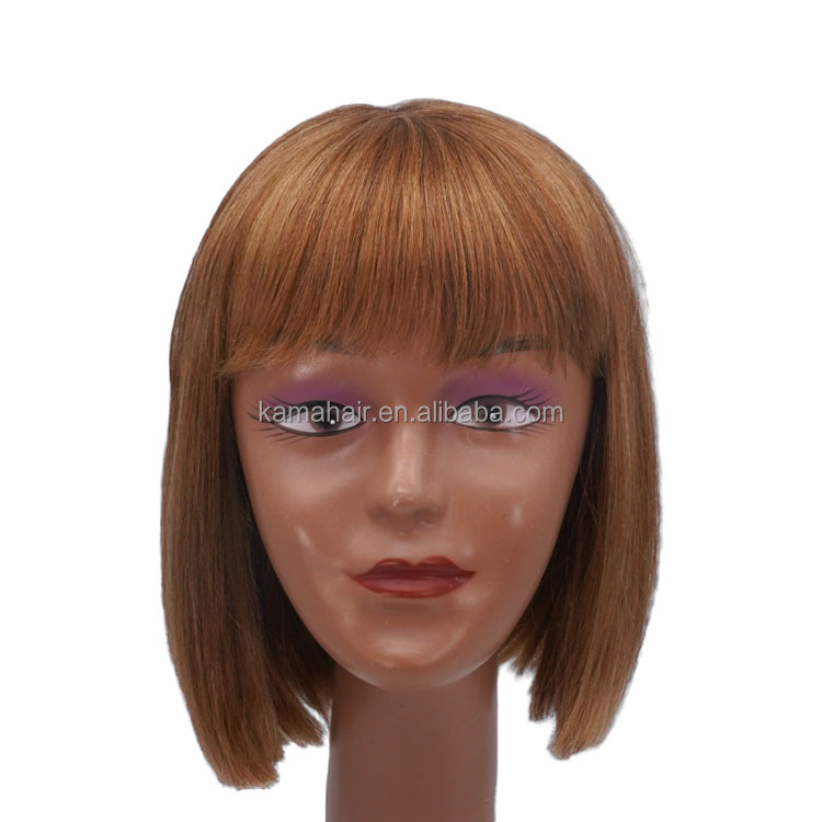 KAMA Romance Allure Straight Bob Wig Brazilian Remy Hair Human Hair Wigs for Women Ombre Color Full Machine Made Wig With Bang Detail Section 5