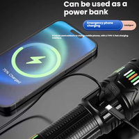 Lampe torche LED rechargeable en alliage d'aluminium, mise au point réglable, étanche IP65, portée du faisceau de 3000 m, batterie au lithium longue durée