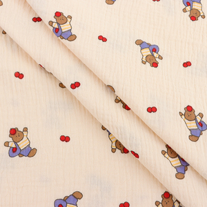 Tela de Muselina Doble Arrugada con Estampado 100% Algodón Orgánico <span class=keywords><strong>XNZ</strong></span> JURAVICHY JF2640 para Ropa de Bebé para Niños y Niñas - Product Image 2