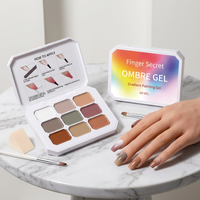 Paleta de Gel de 9 Colores con Efecto Degradado para Principiantes, Gel UV para Decoración de Uñas, Herramienta para Arte de Uñas, Gel para Patting