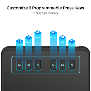 Tablette de dessin numérique pour enfants <span class=keywords><strong>H640P</strong></span>, stylo numérique professionnel pour l'animation, avec 6 touches programmables - Product Image 6