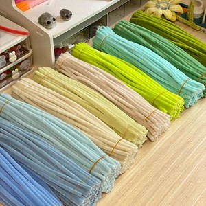 6mm 8mmDIY Enfants Jeu Éducatif Tuyau Noir Couleur Pipe Cleaners 58 Couleurs Rouge Bosse Chenille Tige Branches De Noël - Product Image 6