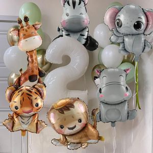 New Jungle Safari Globos de <span class=keywords><strong>cumpleaños</strong></span> Juego de 6 globos de aluminio para niños y niñas con diseños de animales y <span class=keywords><strong>Feliz</strong></span> <span class=keywords><strong>cumpleaños</strong></span> - Product Image 2
