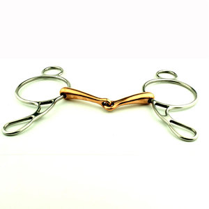 Bocados de dos anillos para caballo al por mayor, bocado de caballo de acero inoxidable de alta calidad con boquilla de cobre - Product Image 1