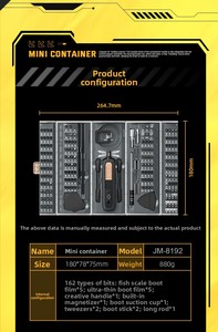 Juego de Destornilladores Manuales Vman Tools 180 en 1, Herramienta de Reparación de Precisión con Cuchilla Magnética, Acero Inoxidable, Garantía de 3 Años, Estuche Rígido - Product Image 2