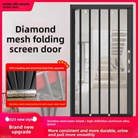 Pintu Lipat Geser Anti Nyamuk dari Aluminium Alloy Modern Tanpa Bor, Anti Hama Kucing Anjing Tikus, Balkon Tak Terlihat, Jaring 20x20mm, 5